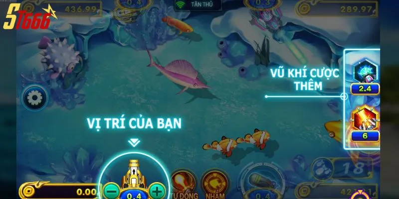 Bắn Cá Ngũ Long – Truy Tìm Kho Báu Rồng Vàng Giữa Lòng Đại Dương 3 Các loại vũ khí có trong game